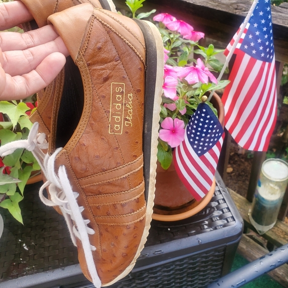 "Adidas Italia 2008 Premium Ostrich Leather | Rare Retro Sneakers" Mens size 12 - Picture 1 of 16